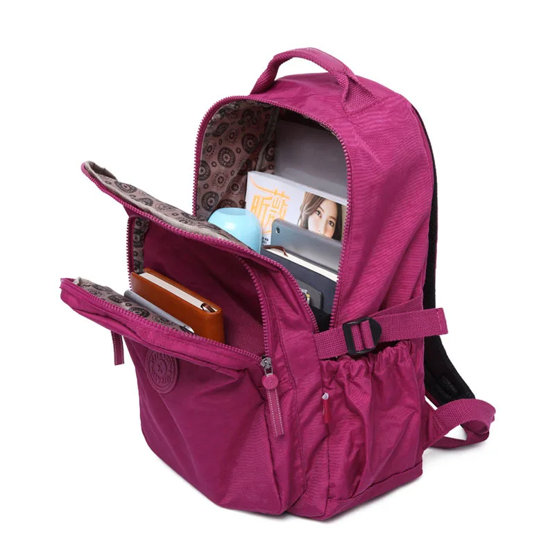 New Waterproof A4 Large Capacity 14'' Laptop Men Women Backpack Schoolbag Lightweight Travel Bag Blue Black Red Purple M0983 2