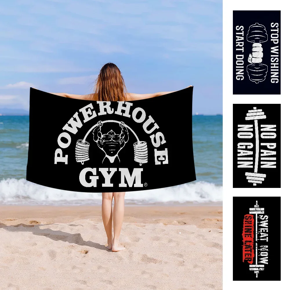 Powerhouse Gym Towel Microfiber Beach Towel Absorbent Quick dry Soft Yoga Swimming Resort Mountain Climbing