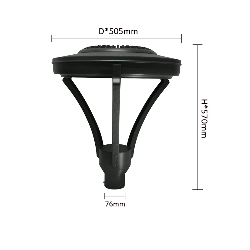 현대 Led 램프 직경 50.5Cm 20W 30W 40W 검은 높은 극 정원 공원 해변 교통 도로 집 조명 앞에