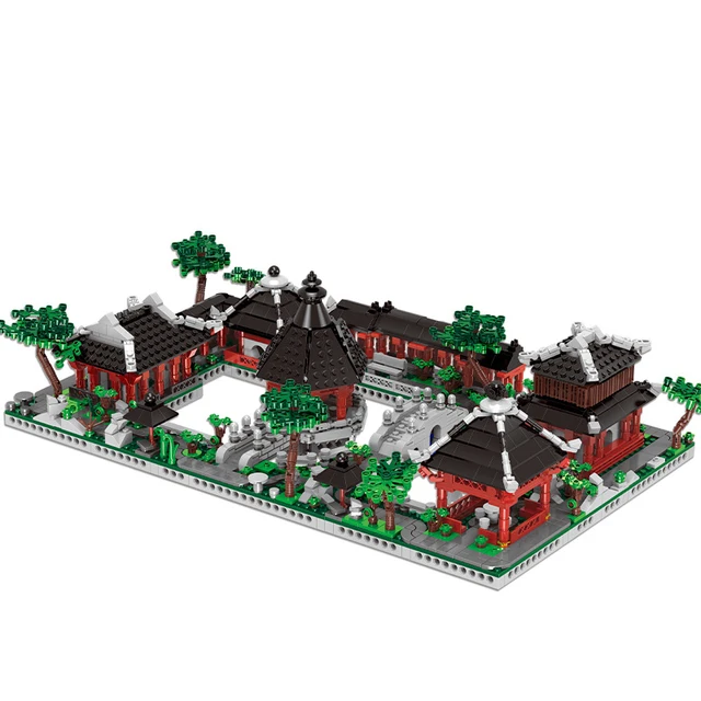 Famous Chinese Classical Suzhou Architecture Building Block 6in1 China Garden Building Brick Toys Collection Assemble Model 1
