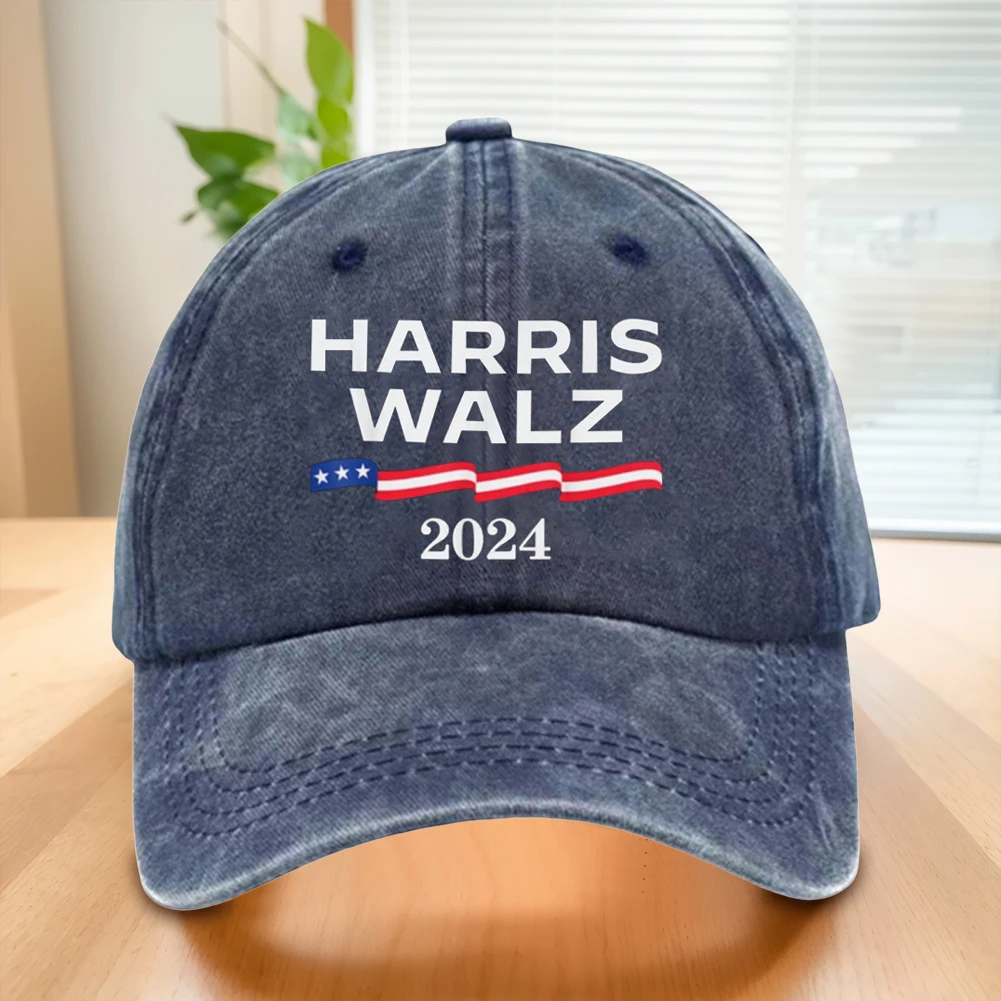 Harris Walz Baseball Cap Washed Cotton Distressed Cap Adjustable Retro Dad Hats Harris Baseball Hat for Outdoor Sports