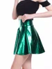 CUHAKCI Summer Pleated Skirts Women Short Sexy Elastic High Waist Solid Casual Green Silver Gold Pink Mini Party Clubwear 1
