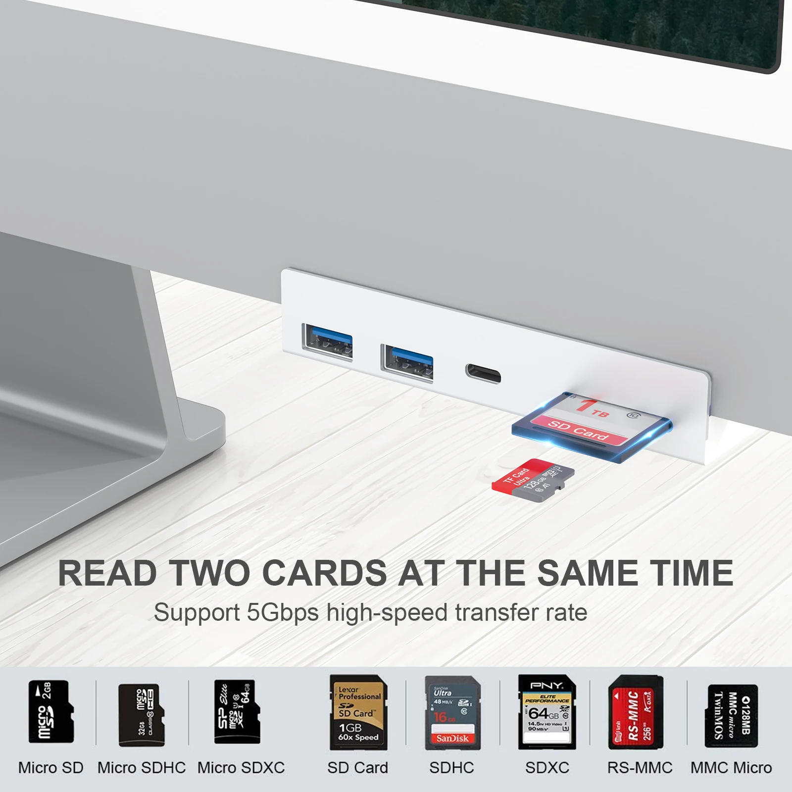 CABLETIME Ϳ USB C Ŭ , ̸ 2021 CŸ to USB 3.0, USB C SD TF ī , ̸ AOC  H51
