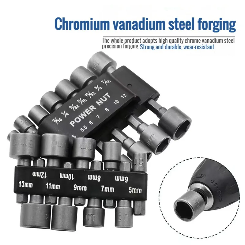 

9/14PCS 5mm-13mm Hex Sockets Sleeve Nozzles Nut Driver Set Screwdriver Set Schroevendraaier Set Bits Sets Tools Socket Wrenches