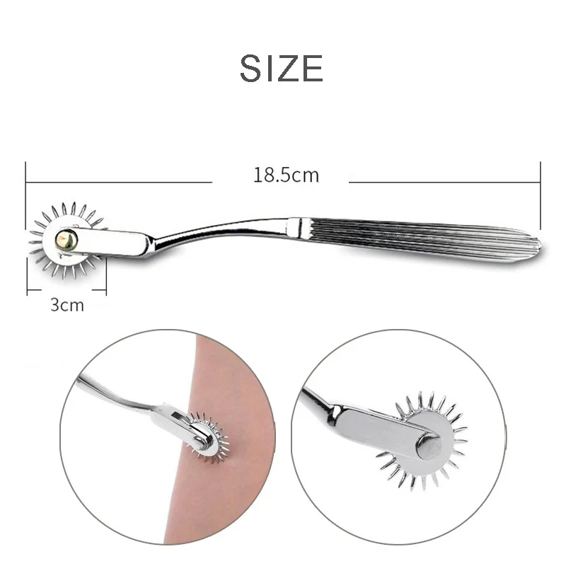 Stainless Steel Pinwheel Needles Wheel Roller Submissve Fetish Sex Slave Kit Sex Toy Nipple Clitoris BDSM Lesbian Women