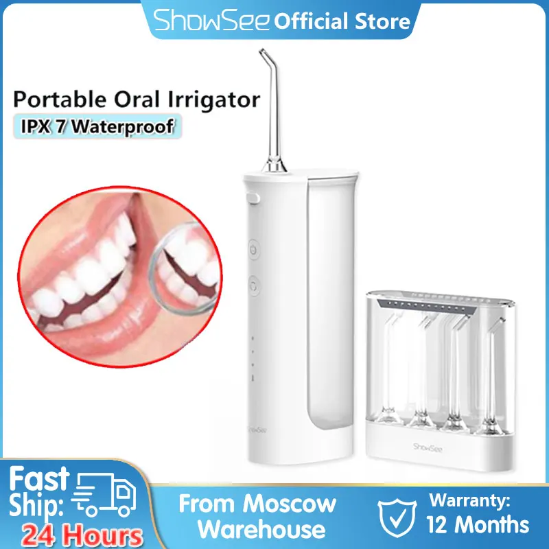 

ShowSee Portable Oral Irrigator Waterproof Teeth Cleaner USB Charger Ultrasonic Dental Scaler Teeth Flosser Oral Flusher Tooth