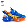 EXDINO Dinosaur 2-6 Children's LED T-REX Mesh Autumn New Light Up Shoes Boys Little Kids Outdoor Casual Glowing Sports Sneakers 1