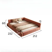 Lit de lecture moderne chambre Unique filles rembourrage Double lit Queen salon tables de nuit Letto Matrimoniale meubles de maison 5