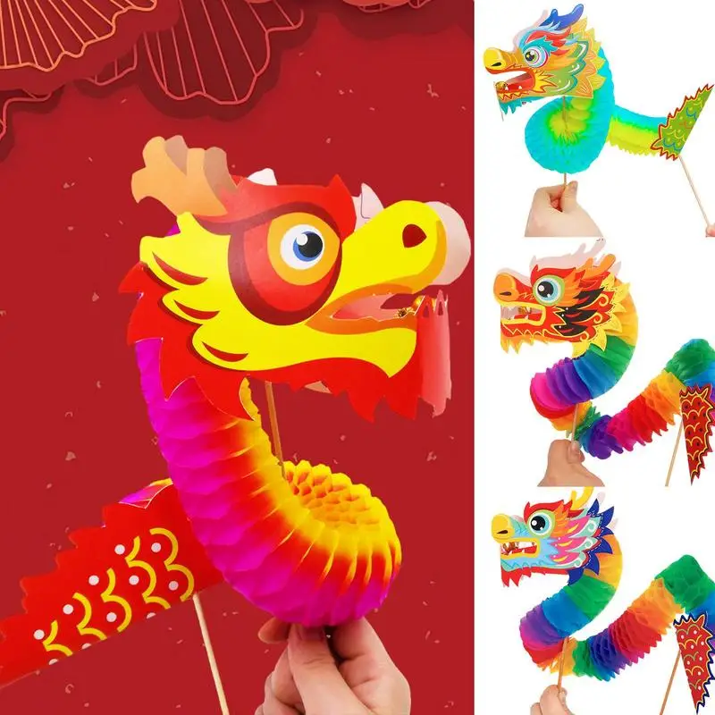 

Paper Dragon Puppet New Year Dragon Handmade Paper Dragon Garland Lunar New Year Dragon Gifts Multifunctional Year Of The Dragon