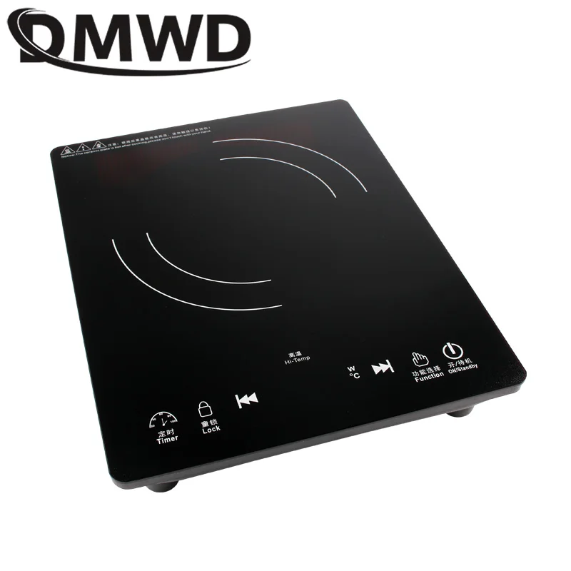 DMWD Household Mini Electric Induction Cooker Heat Milk Water Boiled Countertop Burner Stew Porridge Noodles Hotpot Stove 2000W