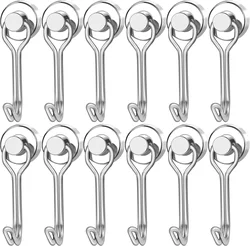 Heavy Duty Swivel Magnetic Hooks for Versatile Hanging - Black & Silver (Silver 12PCS)