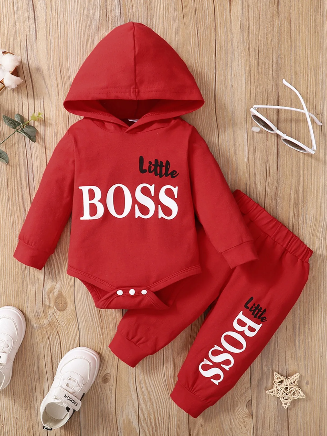 Boy's Winter Hoodie Little Boss Set 2