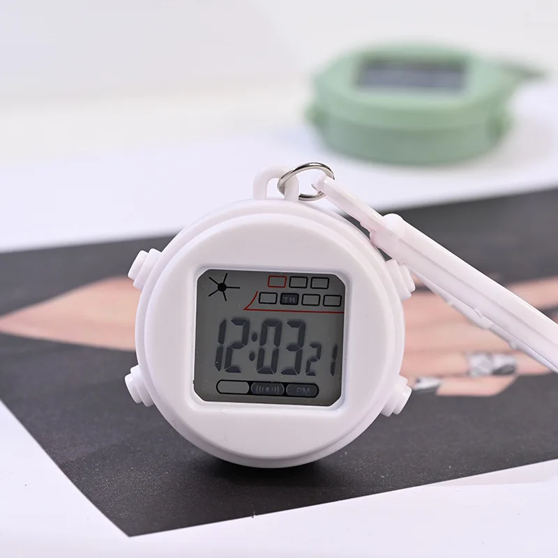 Keychain small hanging watch night light alarm clock mini electronic watch student backpack buckle watch