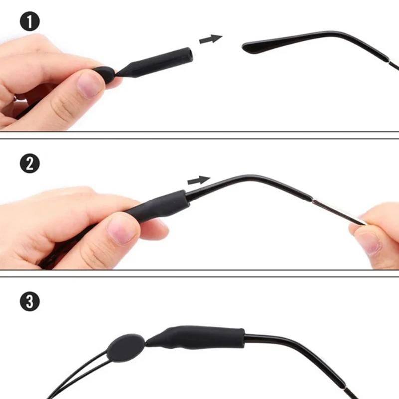 5-teiliger universeller verstellbarer Brillenhalter für Sport-Sonnenbrillen, rutschfestes Seil, Unisex-Gurt, Schutzbrillenhalter, einziehbar – Detail 4