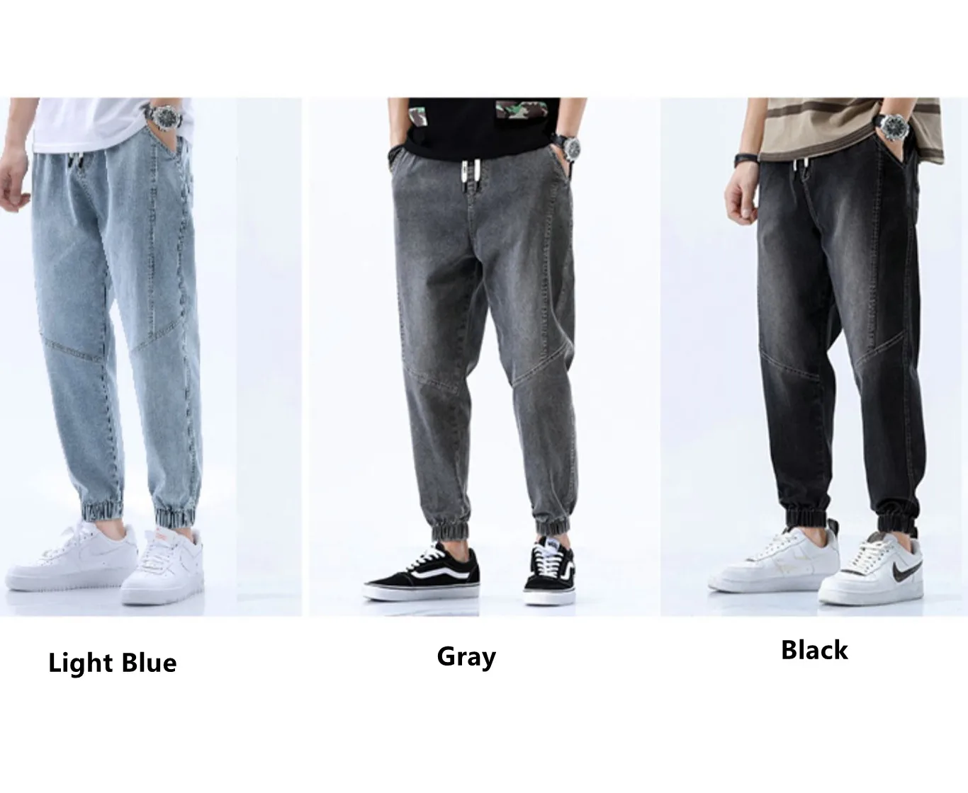 Streetwear Fashion Men Jeans Harem Pants