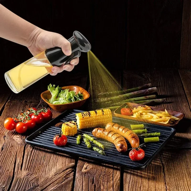 Oil Spray Bottle Home Kitchen Cooking Oil Dispenser Fitness Fat Loss Camping BBQ Baking Vinegar Soy Sauce Sprayer 200/500ml