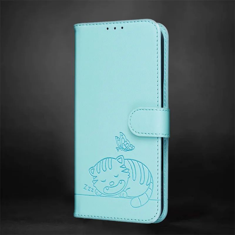 Colorful Macaron Magnetic Leather Wallet Case