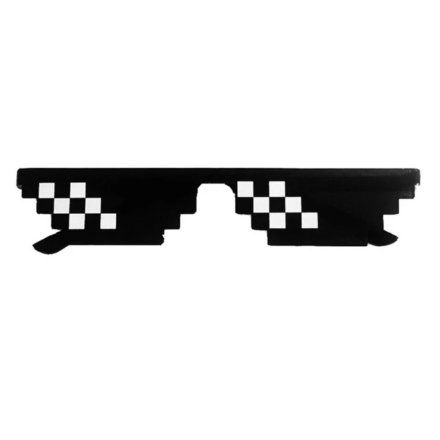 MOONBIFFY-Lunettes de soleil drôles pour hommes et femmes, marque polygonale ThDPLife, mosaïque masculine, style 8 bits, verre de soleil pixel, mode 1