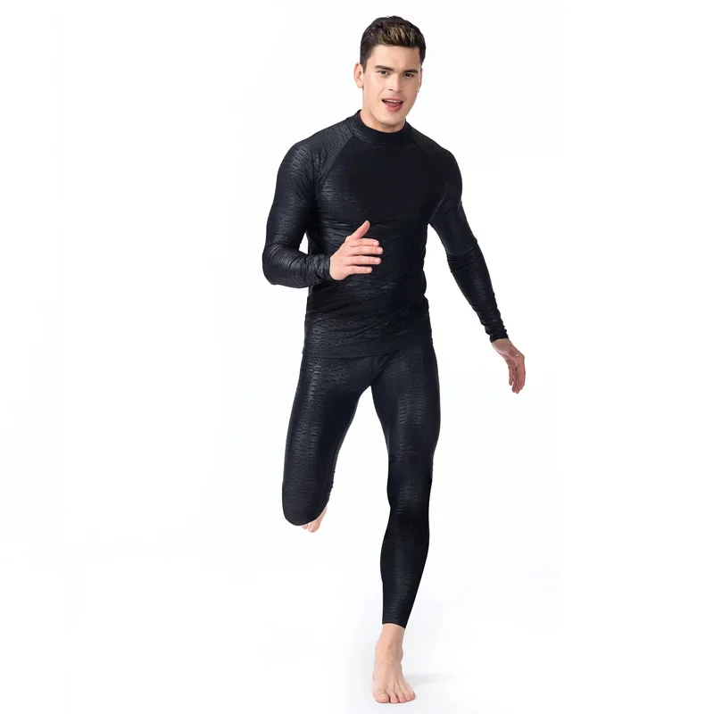 Men Quick Dry Rash Guard Tight Pant Shark Skin Leggings Anti-UV Rashguard Full Length Black Solid Fitness Swim Surf Pants 3XL