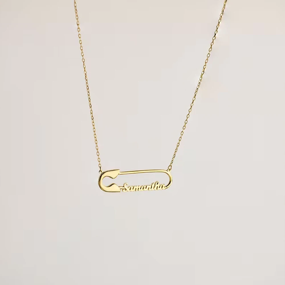 Custom Name Safety Pin Necklace Fashion Vintage Elegant Charm Simple Clavicle Personalized Necklace Party Jewelry Gift for Women 56 Sf9cd56d8e7d1486585db294dfb5802dcA