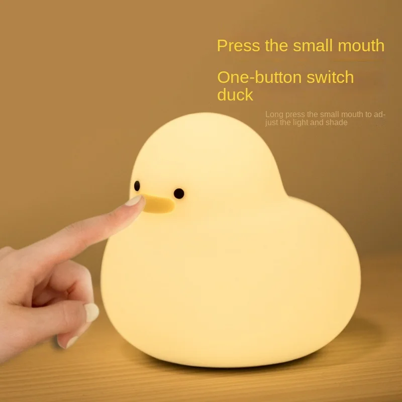 

Tuantuan Duck Silicone Light USB Charging Dimming LED Atmosphere Touch Duck Timing with Sleep interest Night Light Moon Lamp