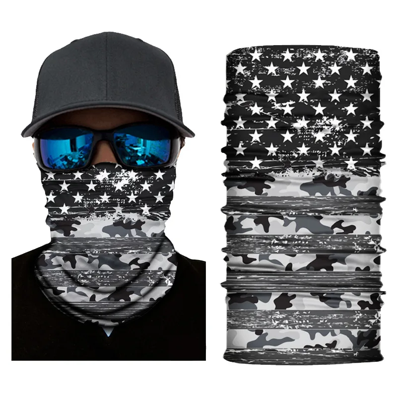 RUNYN Drapeau Américain Sans Couture Riding Bandana Protection UV Coupe-vent Et Soleil Cagoule Polyvalente