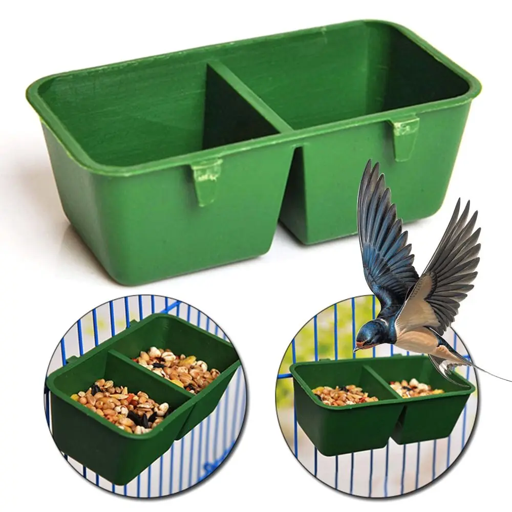 

Conjoined body Bird cage rabbit feed trough bird feed cylinder products Wire connecting box food bowl sink tank-3Pcs