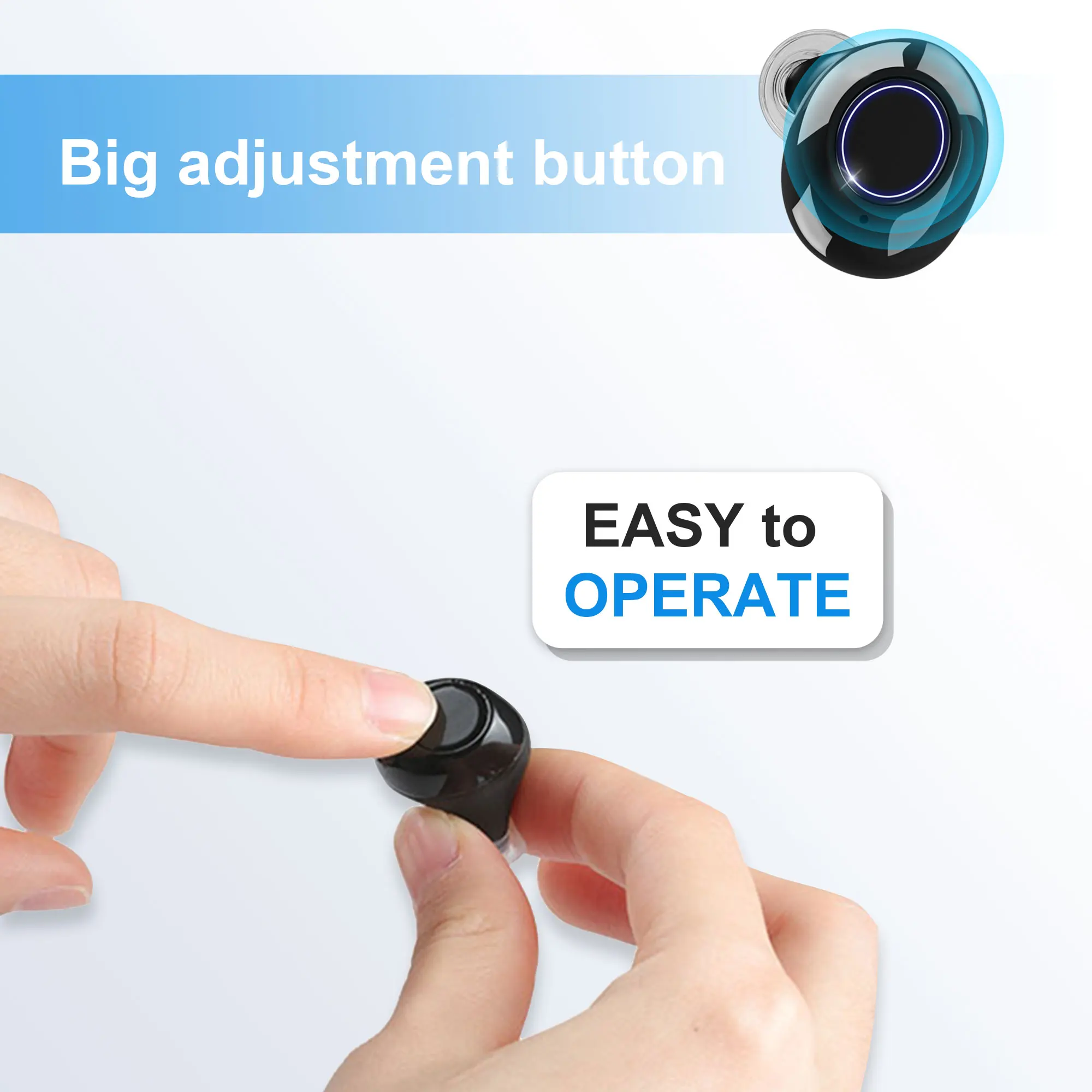 人気美品☆ワイヤレス　補聴器　　高齢者向けヘッドホン サウンドアンプ404/398 補聴器 集音器 本体 有線式集音器 高音質 耳が遠い 耳穴