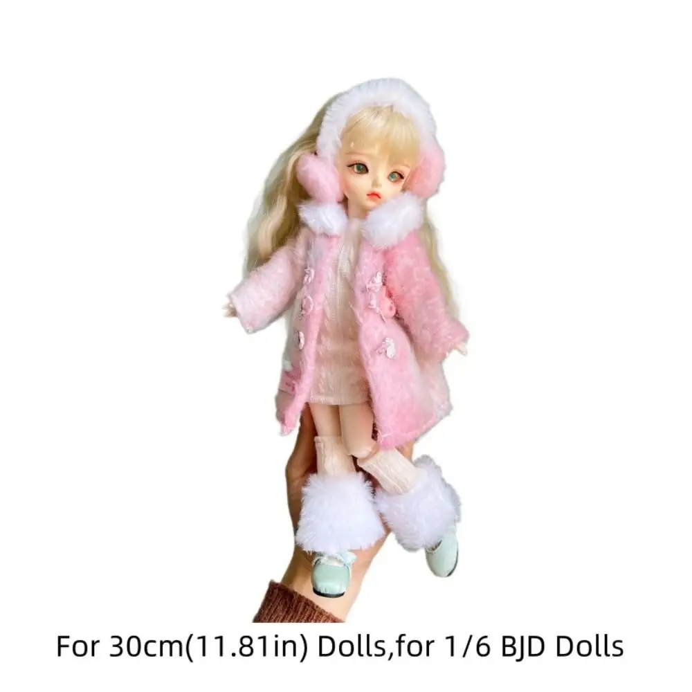Fashion Pretty Dress 30cm Doll Clothes Dress Up Coat Hat Doll Winter Suit Cute Sweet Casual Wear 1/6 BJD Clothes Holiday Gift
