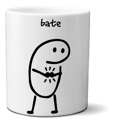 Caneca De Porcelana Meme/Sticker bonecos palito flork, não toque