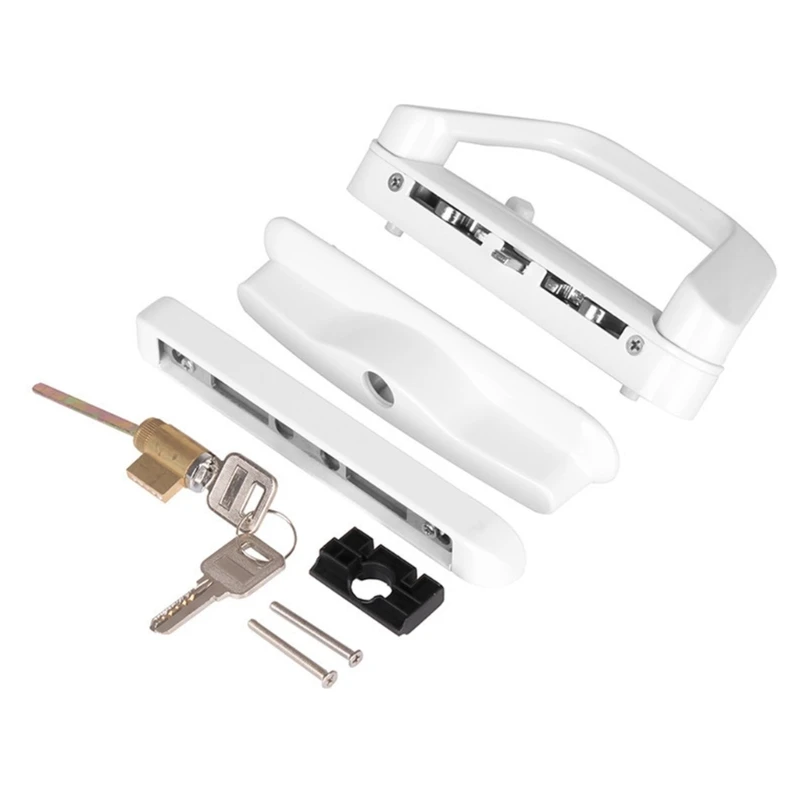 Balcony Glass Door Handle Lock Zinc Alloy Sliding Door Handle Reversible Lock with Key Sliding Patio Set