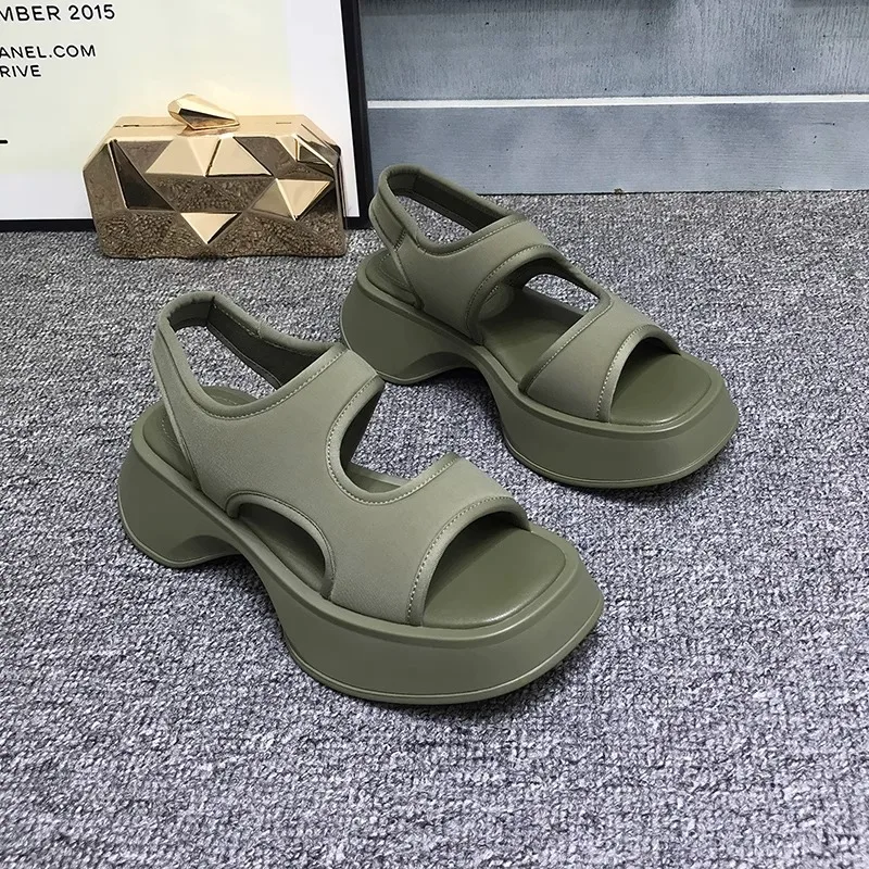 

Platform Women Sandals 2023 with Footbed Lady Flat Heel Rome Sandals Beach Shoes Heeled Sandals for Woman Platform Wedge Sandals