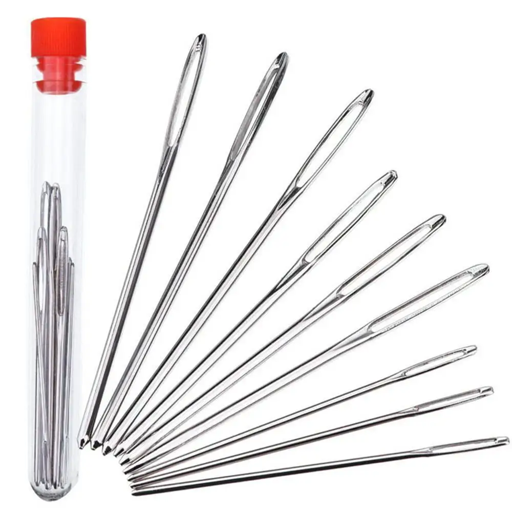 Leather Sewing Needles Sewing Needles Leather Tool Leathercraft Tools Leather Tools Leather Sewing Tool Set 9PCS DIY Leather Craft Large Eye Needles Stainless Steel Stitch Knitting Yarn Sewing Hand Crochet Hook Sewing Accessories