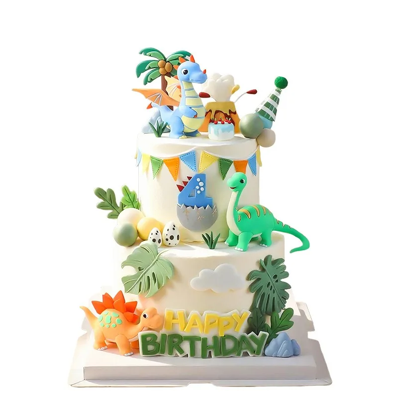 Dinosaur Cake Topper Jungle Birthday Decoration Set Dinosaur Theme Party Decorations