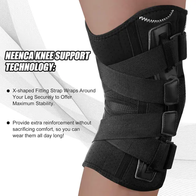 NEENCA Hinged Knee Brace Support for Knee Pain with Side Stabilizers&Gel Pad Arthritis Meniscus Tear Knee Pain Relief, ACL, PCL 5