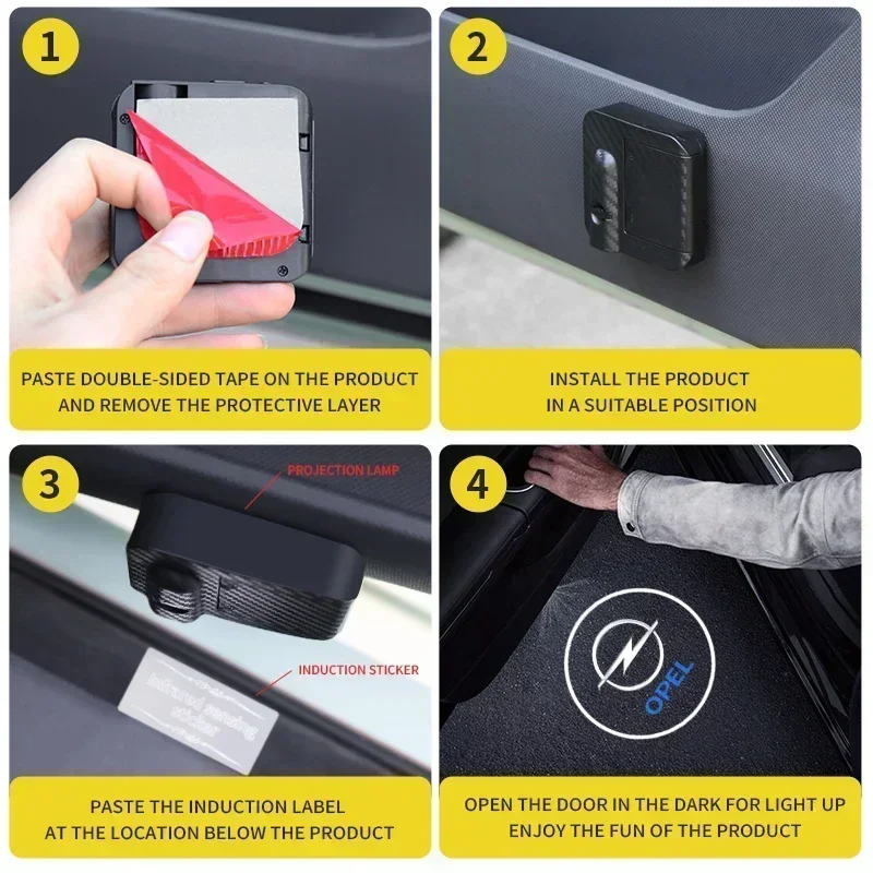 Car Interior Courtesy Door Light LED Car Welcome Light Opel Astra Insignia Corsa Zafira Meriva Mokka Vivaro Vectra Antara led car lights led lights led car decoration lamp car ambient lights led interior lights car interior lamp