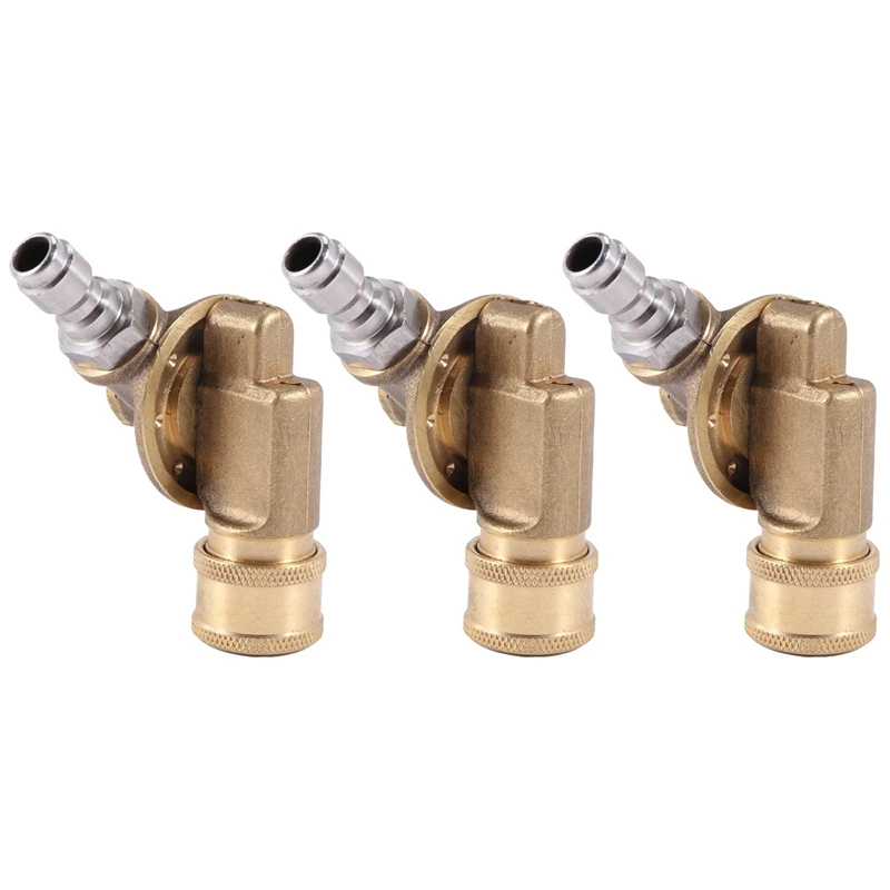 

3X Pivoting Coupler For Pressure Washer Nozzle, Gutter Cleaner Attachment For Gutter Cleaning, 240 Degree, 4500 Psi