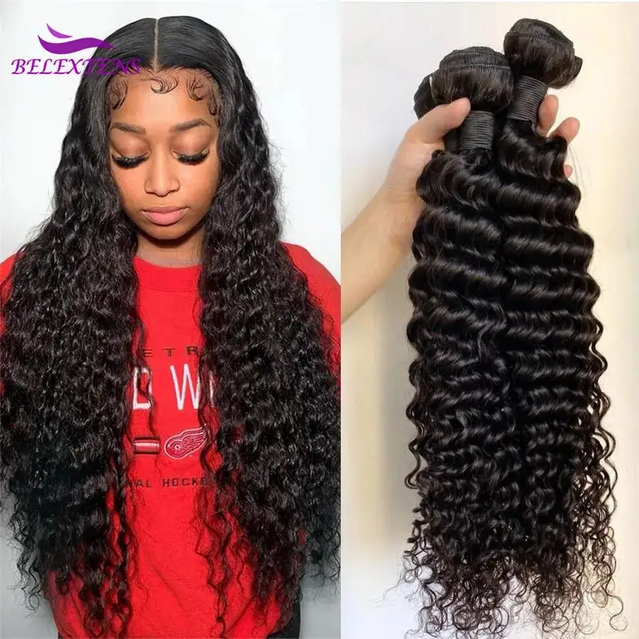 aliexpress.com - 24 26 28 inch Deep Wave Bundles Brazilian Raw Human Hair Bundles 10A Top Quality Thick Hair Bundles Weaving Delivery 3 to 5 Days