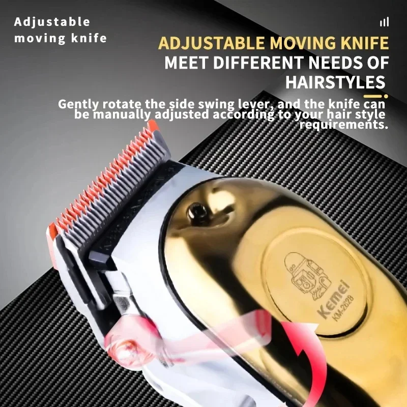 Kemei KM-2628 Professional Hair Trimmer Adjustable Electric Clipper With LCD Display Salon Cordless Rechargeable Powerful Motor 2