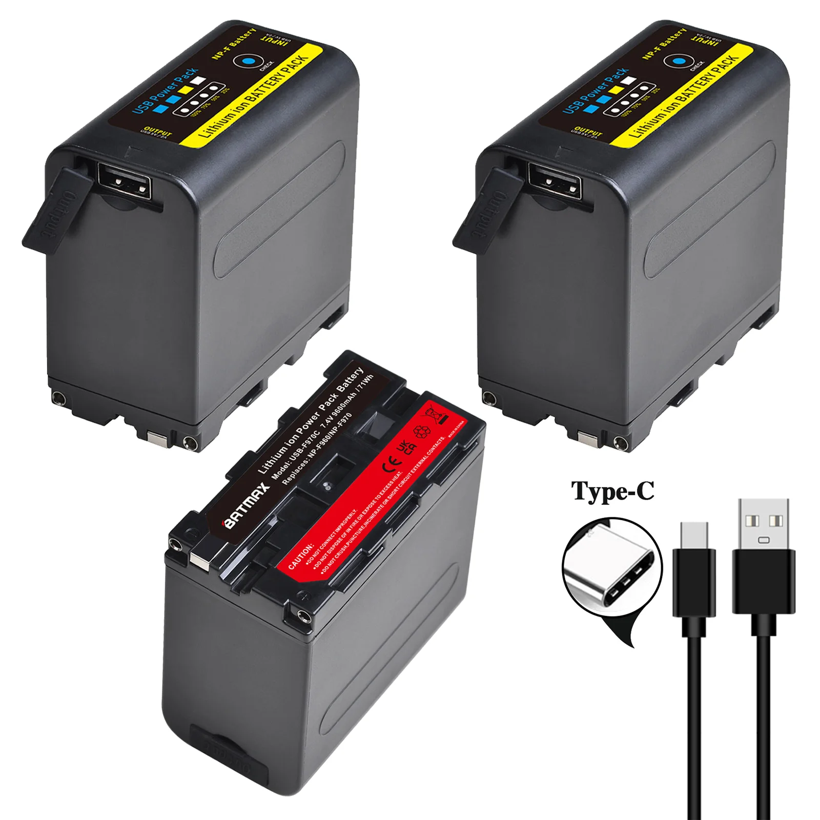 Palogreen 2PCS NP-F970 9600mAh Oplaadbare Li-Ion batterij compatibel met Sony NP-F970 / NP-F960 / NP-F750 / NP-F550 / NP-F930, Sony DCR-VX2100,PD150,PD170 ,FDR-AX1