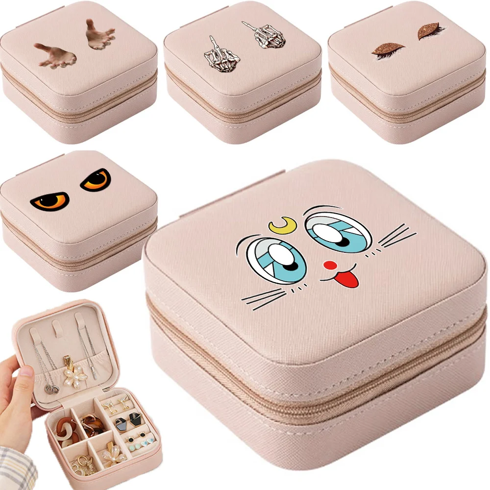

Jewelry Storage Box Chest Print Travel Storage Organizer Jewelry Case Earrings Necklace Jewelry Wedding Gift Organizer Display