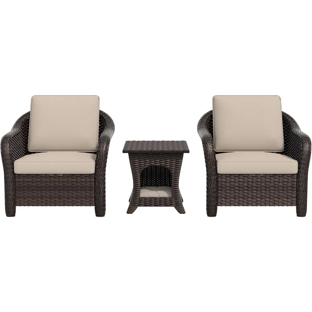 Outdoor Rattan Conversation Chair Set 6