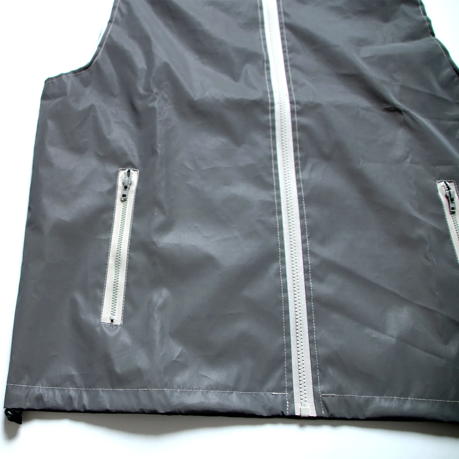 White Reflective Hooded Sleeveless Jackets 14