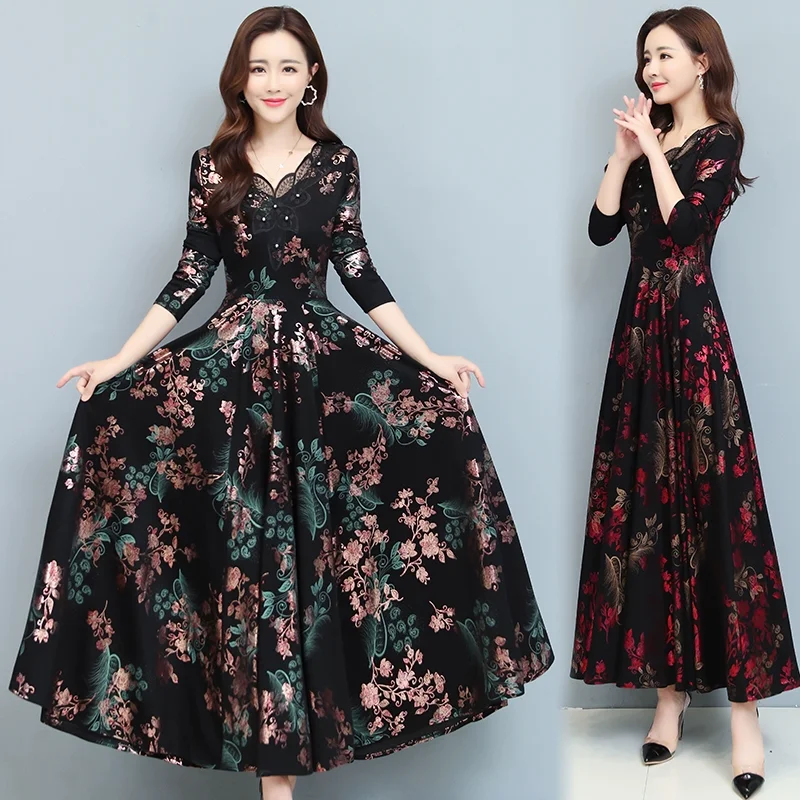 

2023 new fashion elegant casual women's autumn and winter temperament long-sleeved dress
