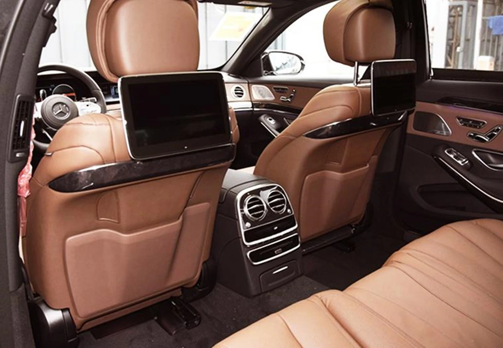 메르세데스 벤츠 S 클래스 S400 S320 W222 2014-2020 용 내부 뒷좌석 등받이 포켓 수납 패드 커버