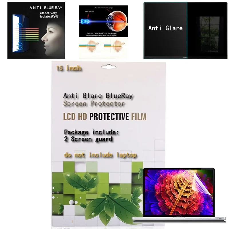 2X Ultra Clear / Anti-Glare / Anti Blue-Ray Screen Protector Guard Cover For 15.6" Hp Spectre X360 15-Eb 2-In-1 Laptop (-2020-)