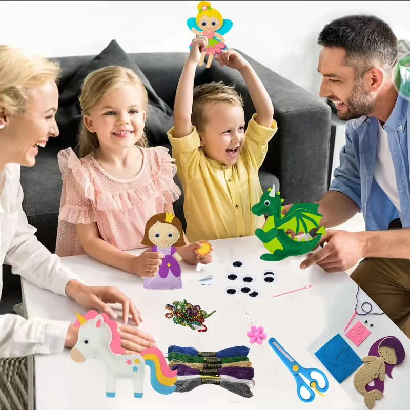 Sewing Craft Kit Beginners Princess Sewing Kit Kids 8 Piece Felt Craft Set Fun and Educational Craft Set Boys and Girls Gift