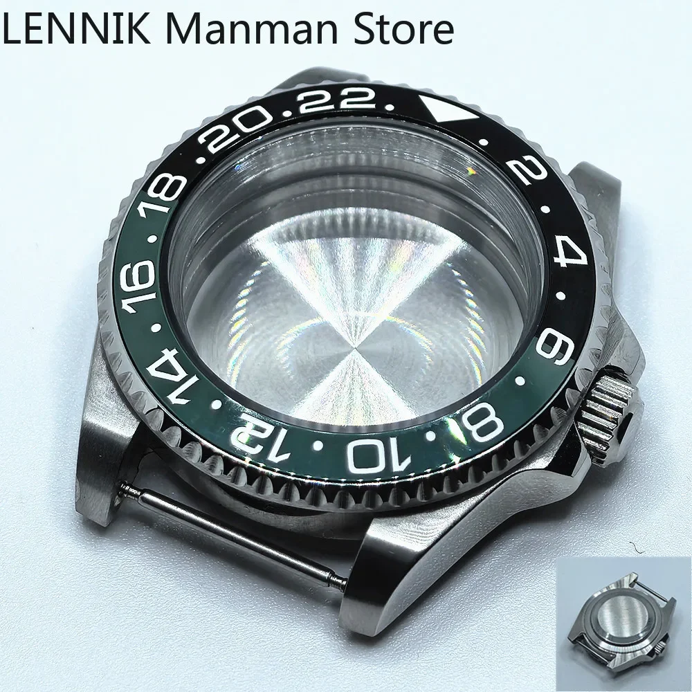 40mm Black PVD Watch Case with Transparent Back Glass