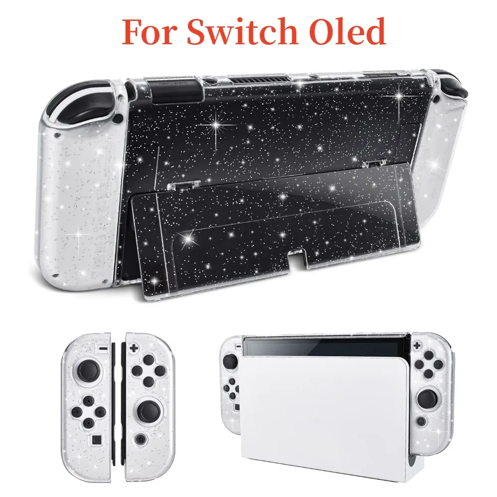 

10pcs Clear Shockproof Protective Shell Case for Switch Oled Console Anti-Scratch Protector Skin Cover Dockable Accessories