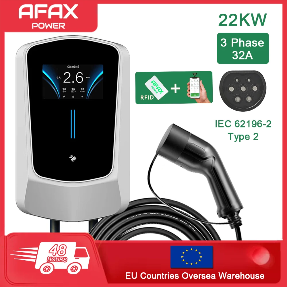 Afax Evcs-A700 Ev Charger Wallbox Type2 Cable 32A 7.6/11/22Kw Evse Type2 Ev Adattatore Per Scatola Di Ricarica Per Veicoli Elettrici